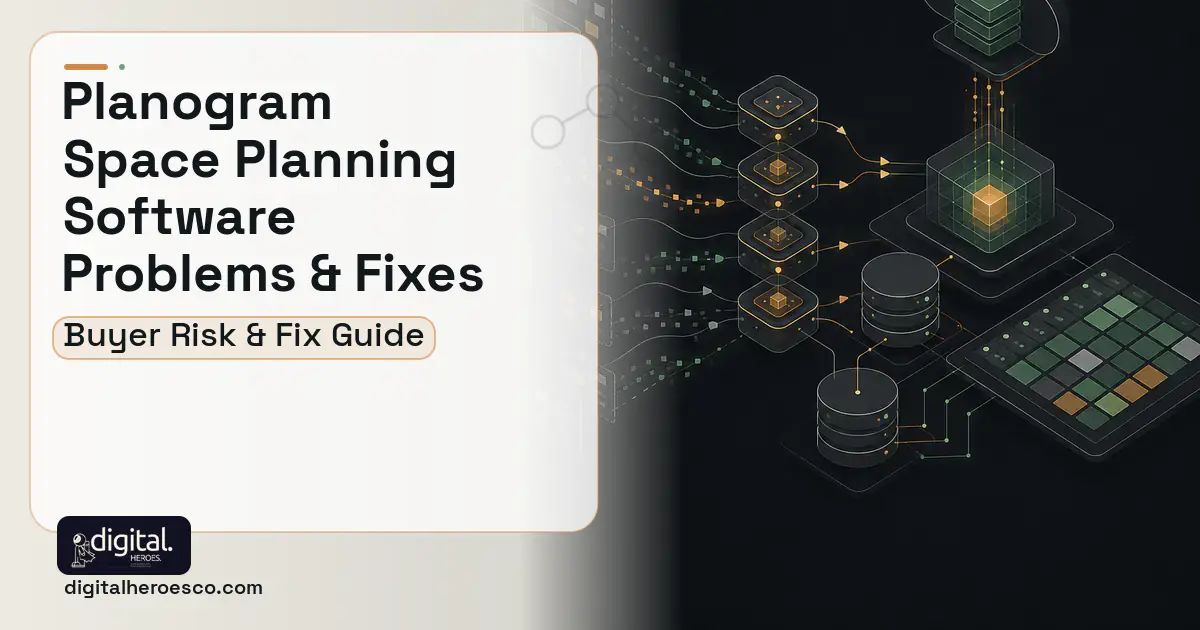 Planogram Space Planning Software workflow illustration showing common problems and fixes.