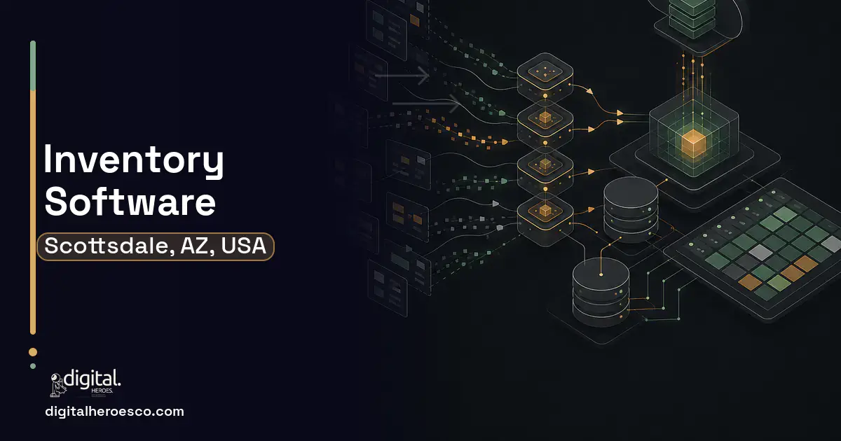 Inventory Software workflow illustration for Scottsdale, AZ, USA.