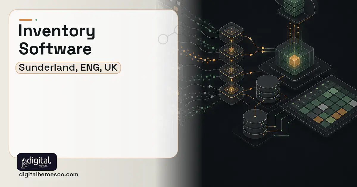 Inventory Software workflow illustration for Sunderland, ENG, UK.