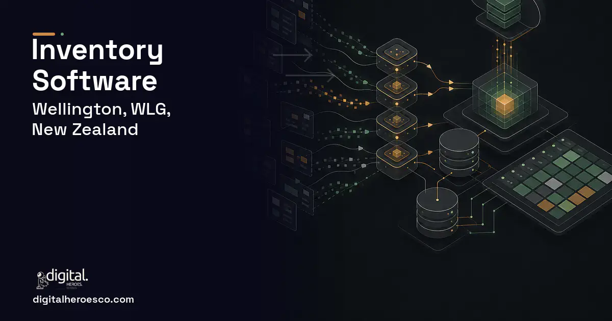 Inventory Software workflow illustration for Wellington, WLG, New Zealand.
