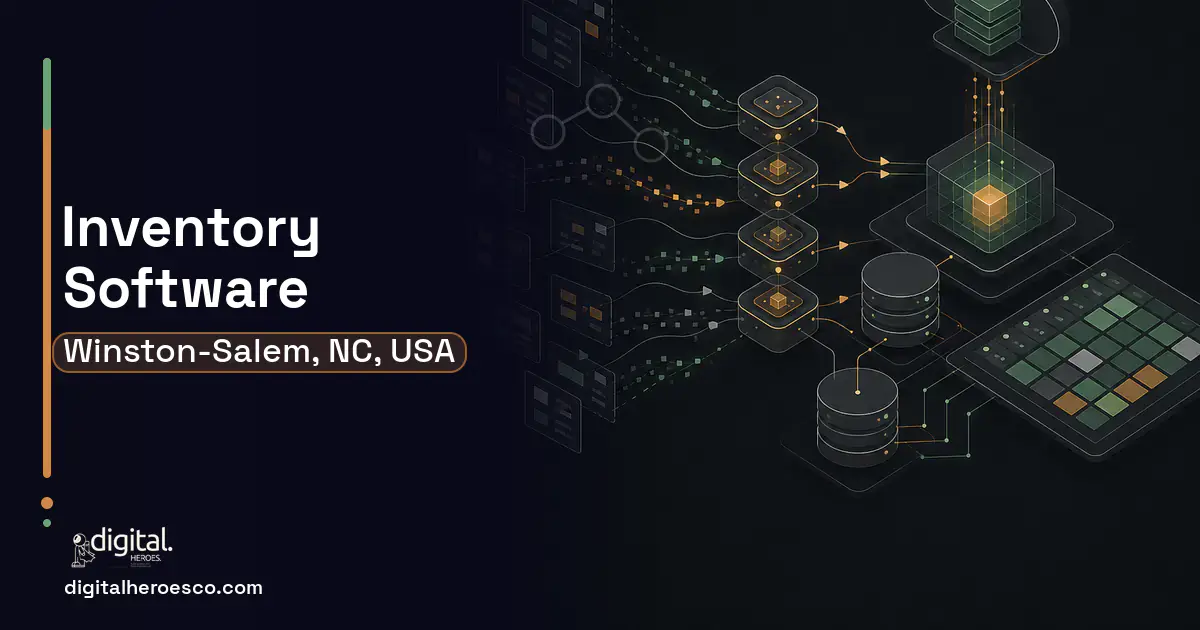 Inventory Software workflow illustration for Winston-Salem, NC, USA.