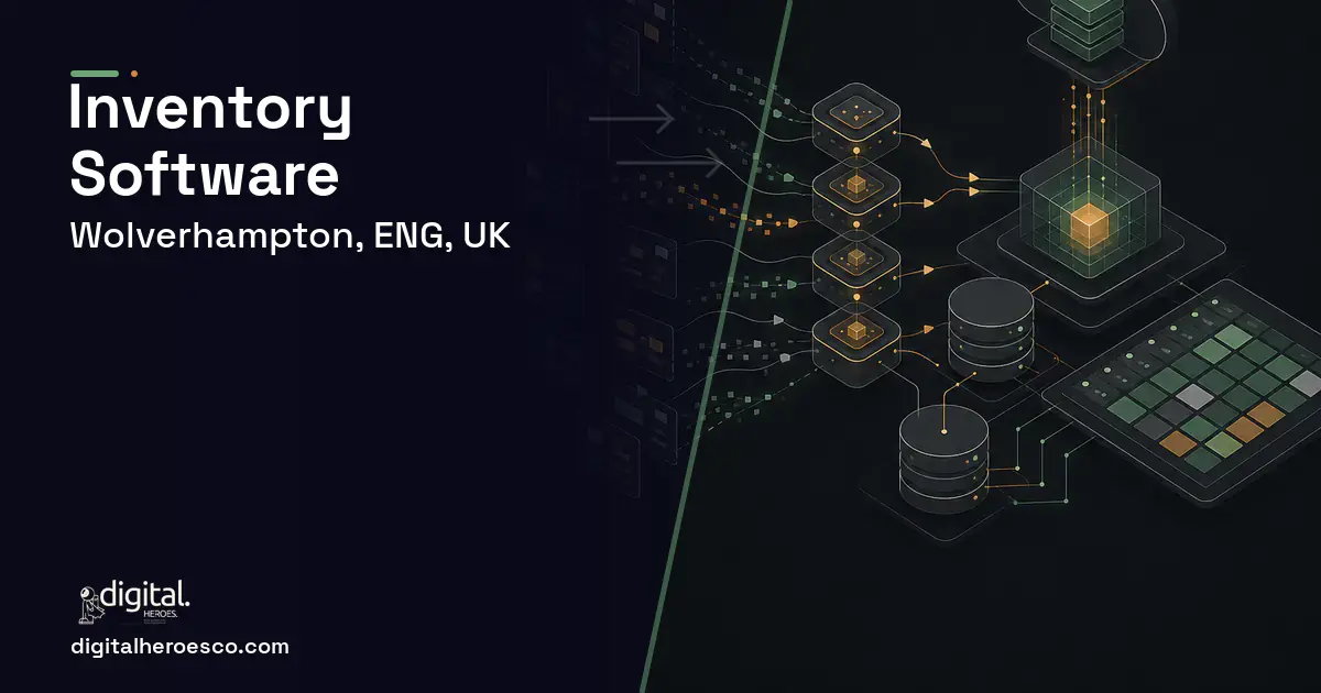 Inventory Software workflow illustration for Wolverhampton, ENG, UK.