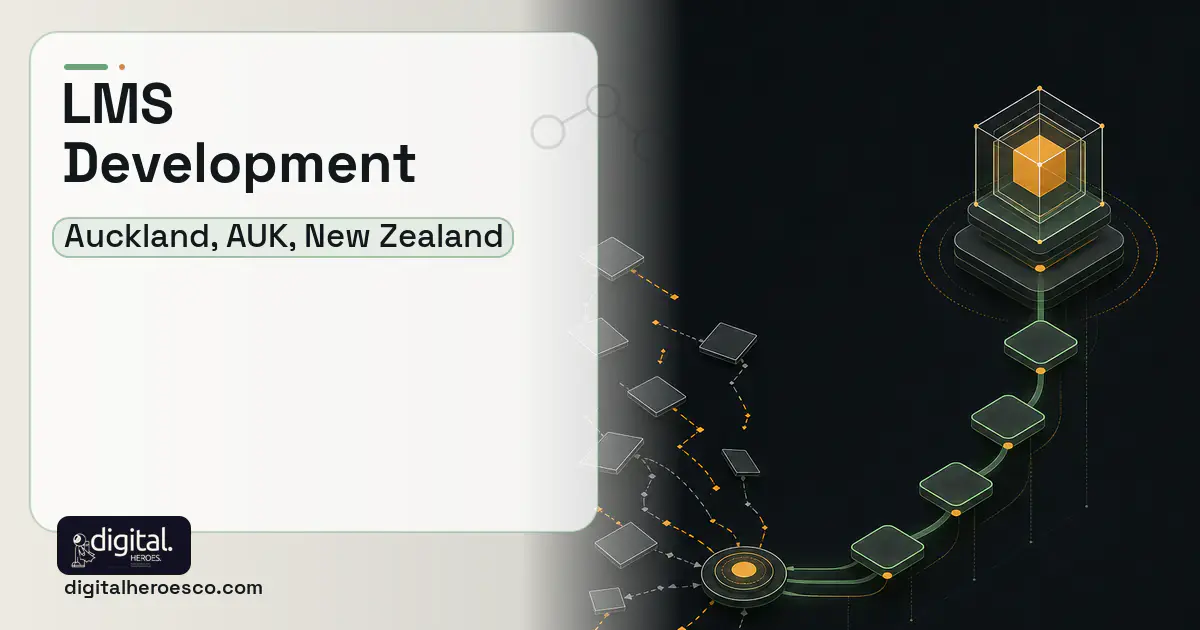LMS Development workflow illustration for Auckland, AUK, New Zealand.