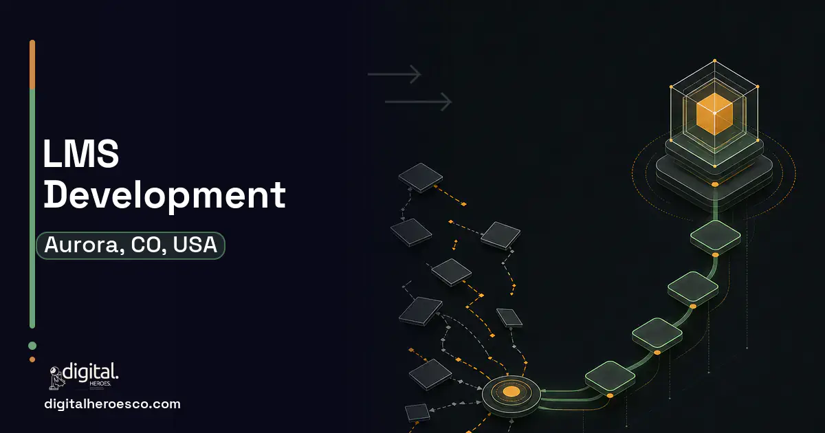 LMS Development workflow illustration for Aurora, CO, USA.