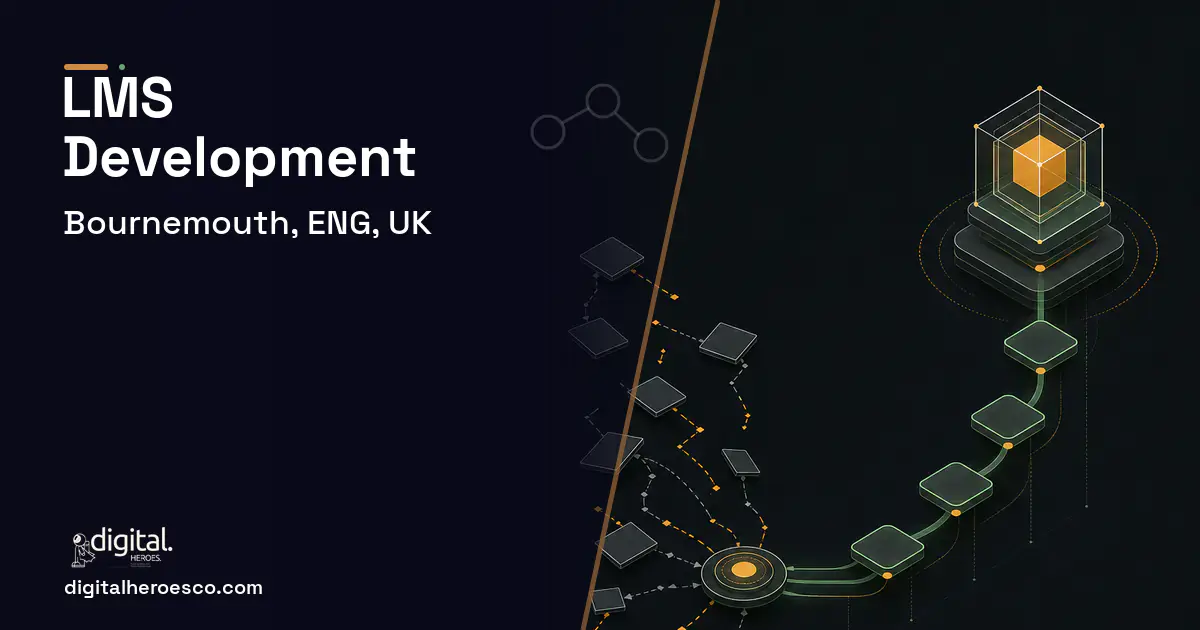 LMS Development workflow illustration for Bournemouth, ENG, UK.