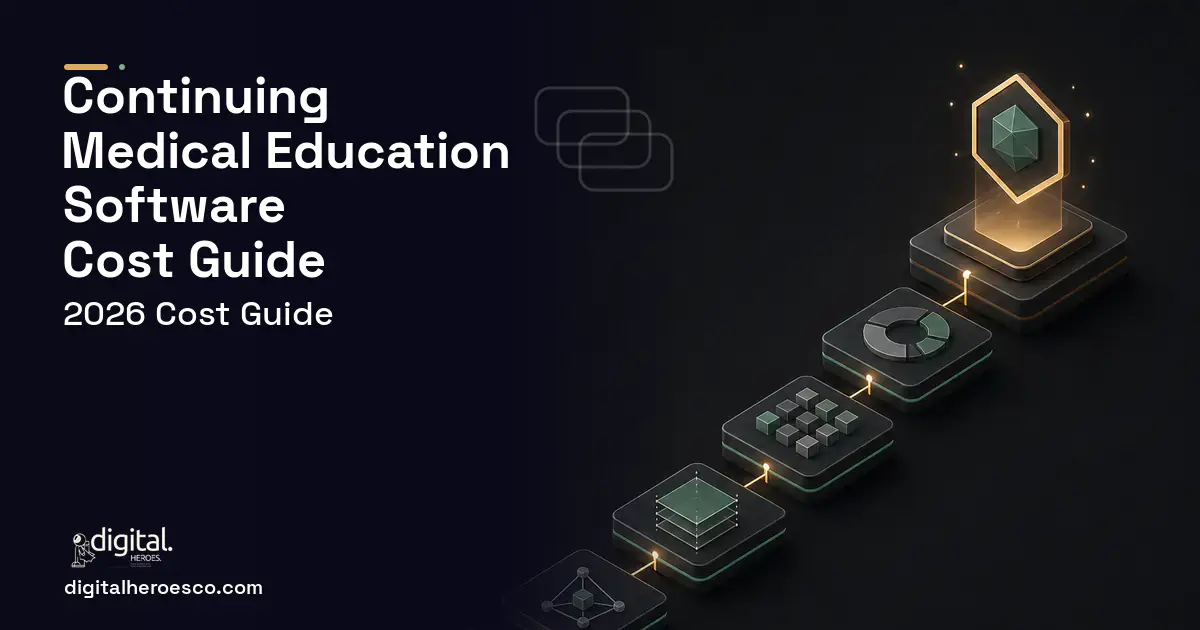 LMS Development software overview illustration for Continuing Medical Education Software Cost Guide.