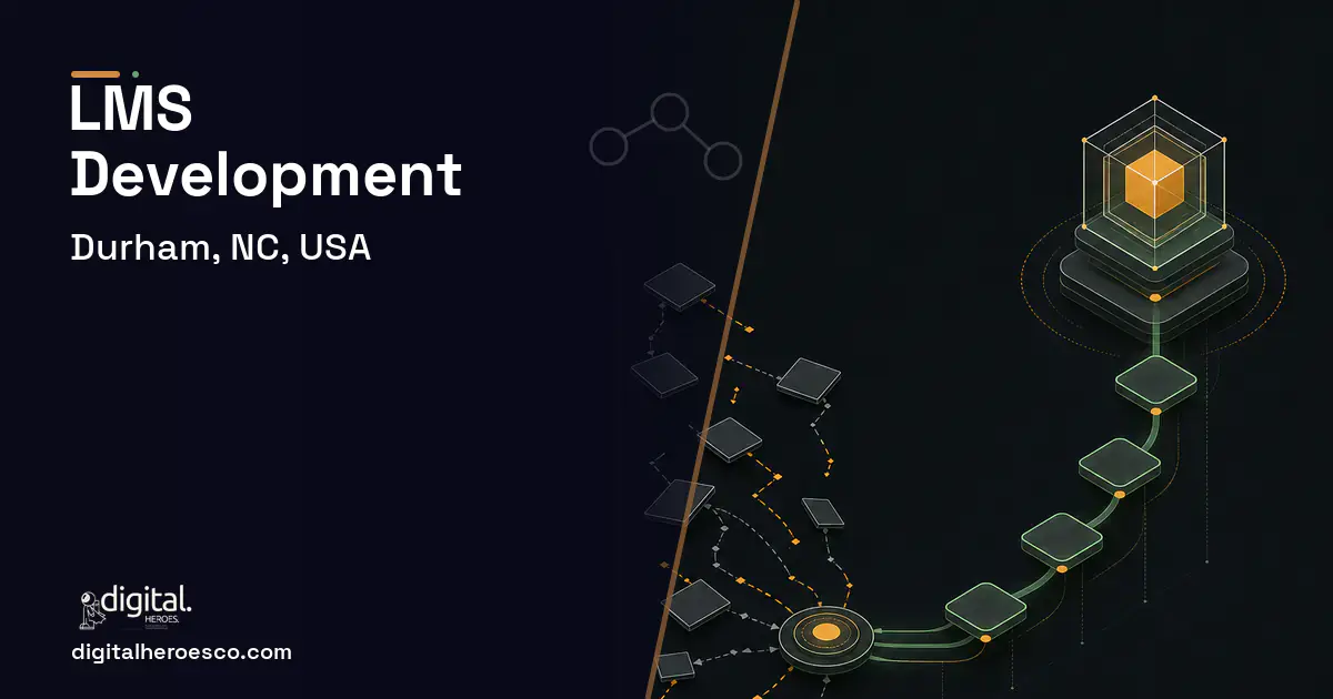LMS Development workflow illustration for Durham, NC, USA.