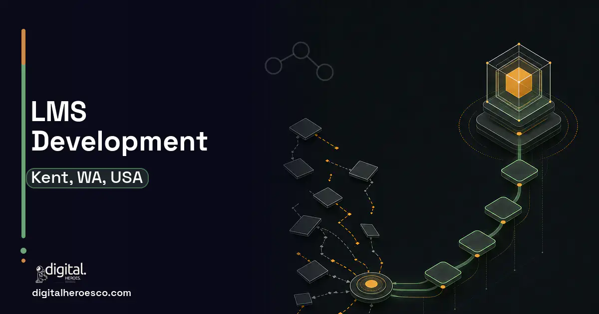 LMS Development workflow illustration for Kent, WA, USA.