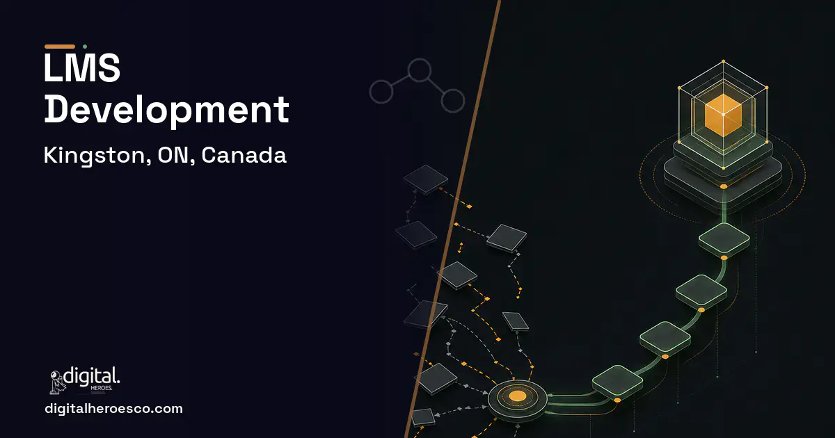 LMS Development workflow illustration for Kingston, ON, Canada.