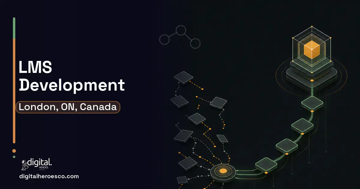 LMS Development workflow illustration for London, ON, Canada.