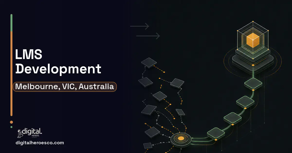 LMS Development workflow illustration for Melbourne, VIC, Australia.