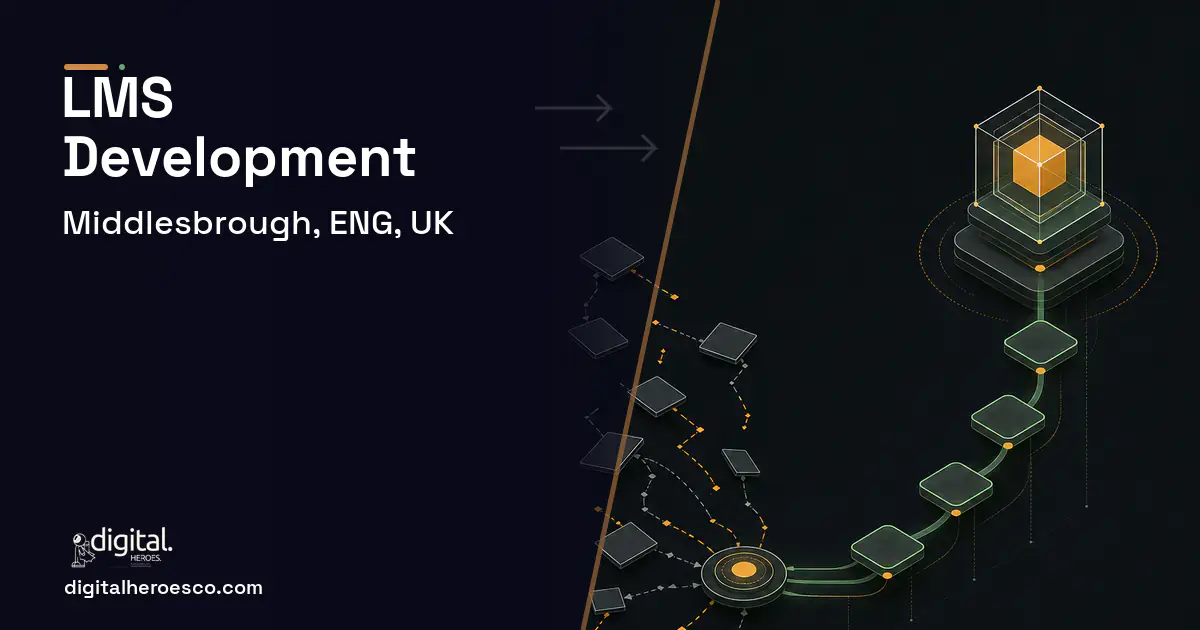 LMS Development workflow illustration for Middlesbrough, ENG, UK.