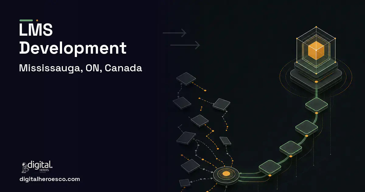 LMS Development workflow illustration for Mississauga, ON, Canada.