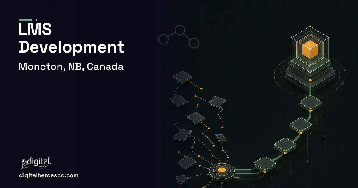 LMS Development workflow illustration for Moncton, NB, Canada.