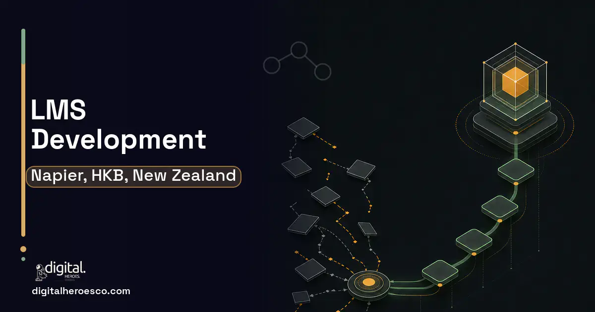 LMS Development workflow illustration for Napier, HKB, New Zealand.