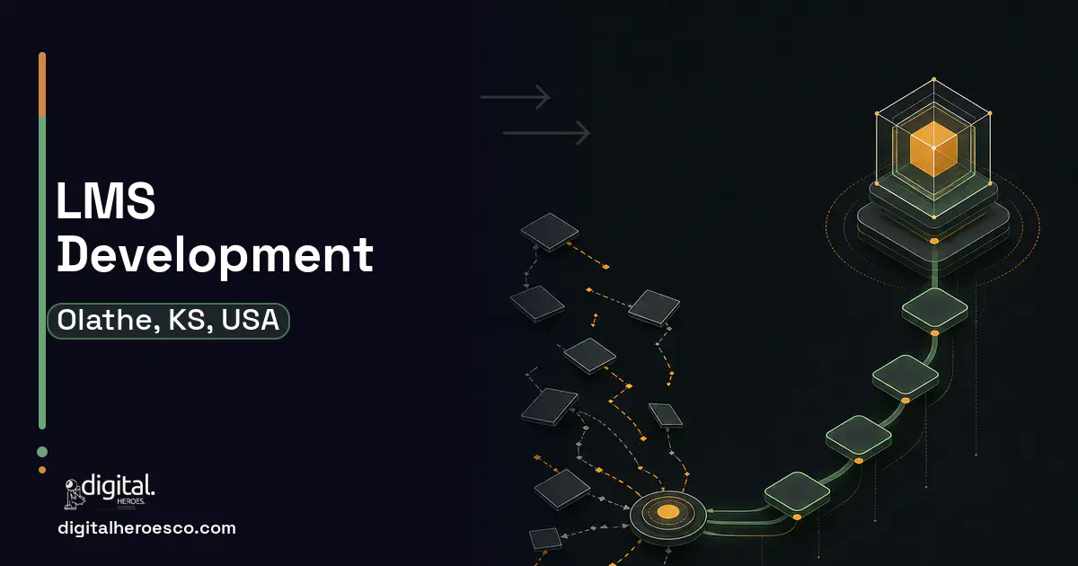 LMS Development workflow illustration for Olathe, KS, USA.