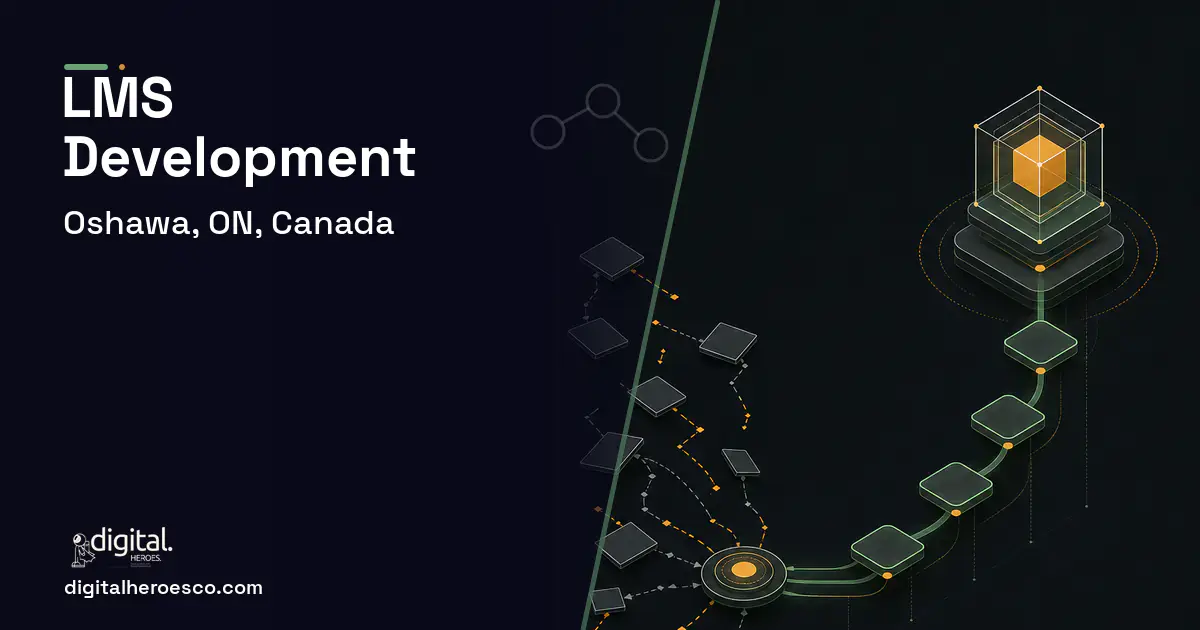LMS Development workflow illustration for Oshawa, ON, Canada.