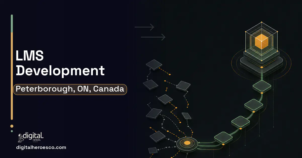 LMS Development workflow illustration for Peterborough, ON, Canada.