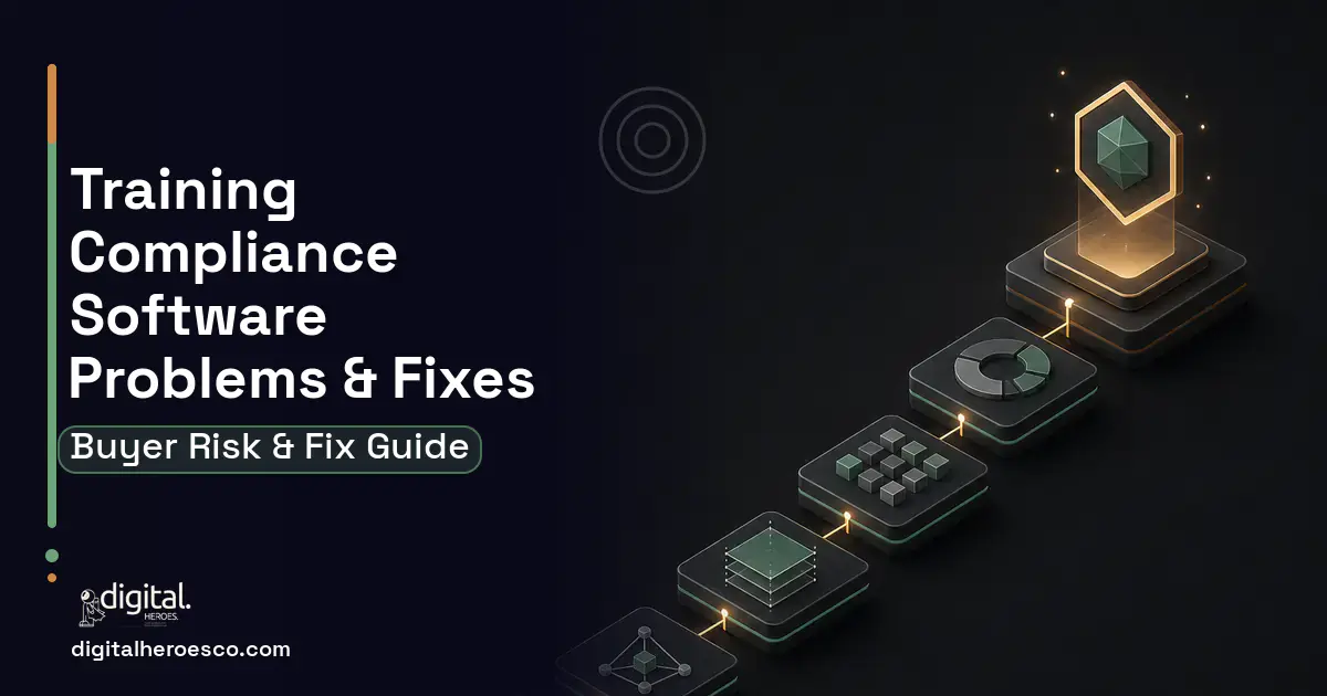 Training Compliance Software software overview illustration showing common problems and fixes.