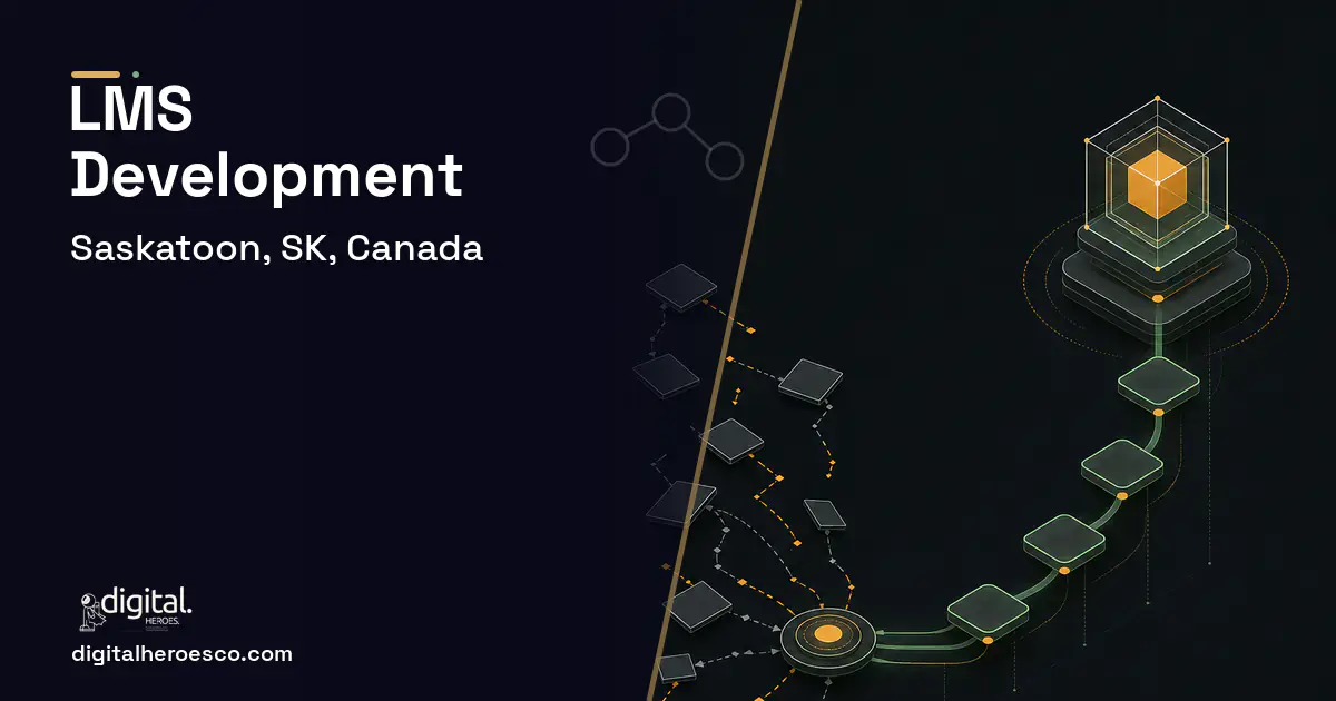 LMS Development workflow illustration for Saskatoon, SK, Canada.