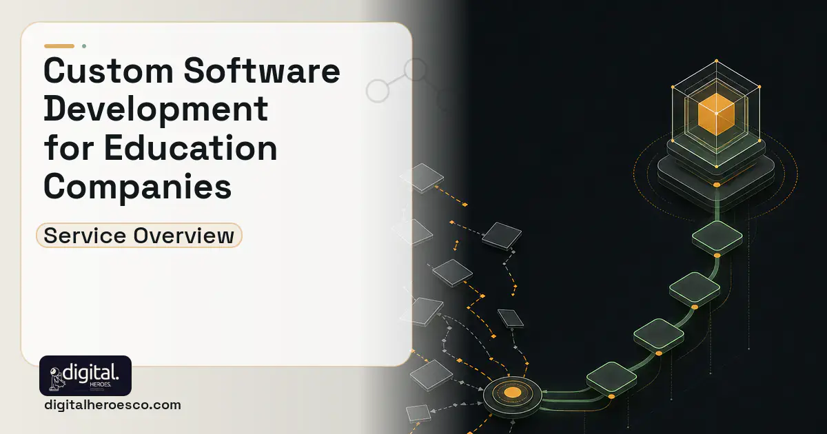 LMS Development workflow illustration for Custom Software Development for Education and eLearning Companies.