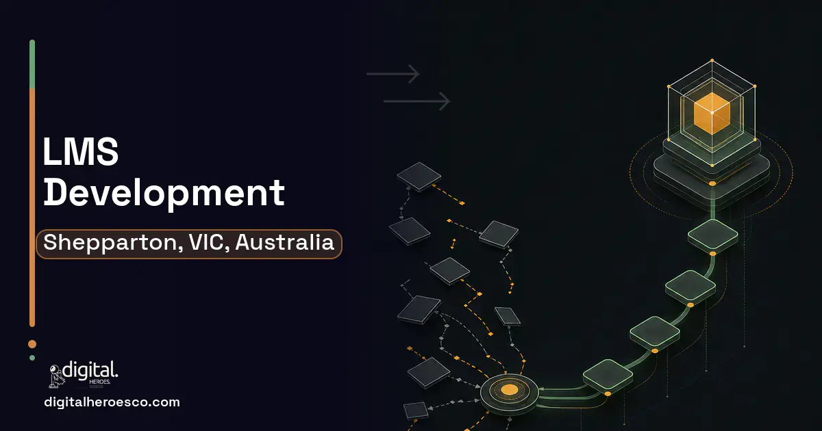 LMS Development workflow illustration for Shepparton, VIC, Australia.