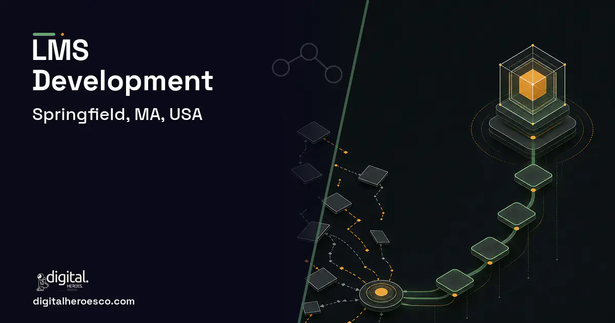 LMS Development workflow illustration for Springfield, MA, USA.