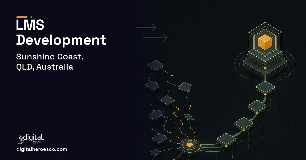 LMS Development workflow illustration for Sunshine Coast, QLD, Australia.