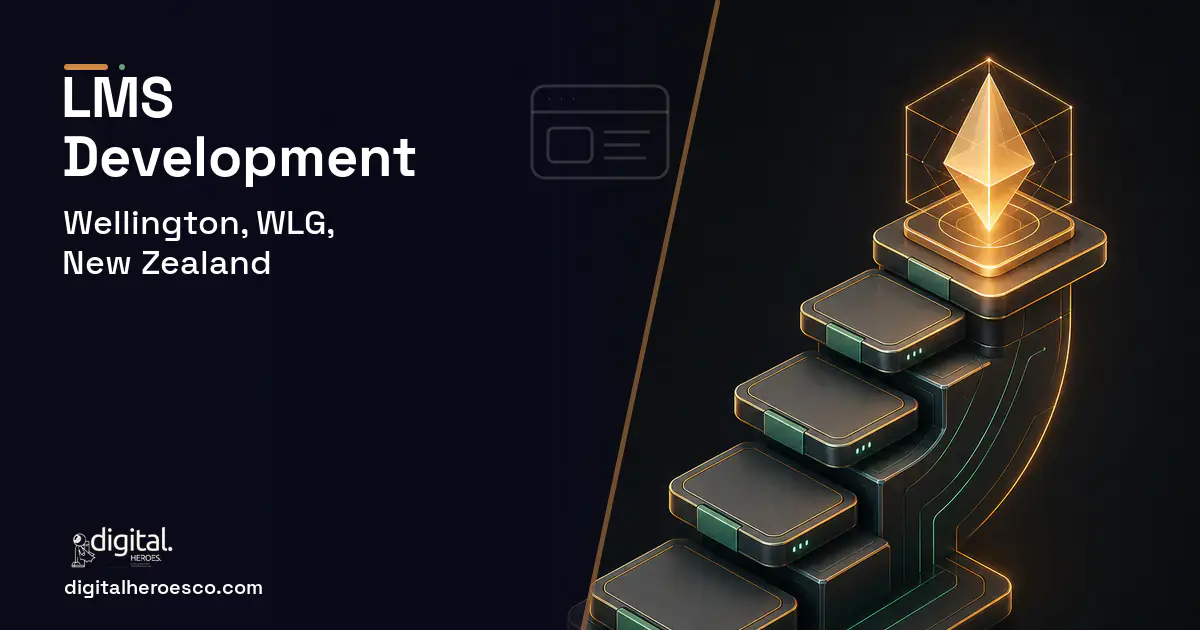LMS Development product interface illustration for Wellington, WLG, New Zealand.