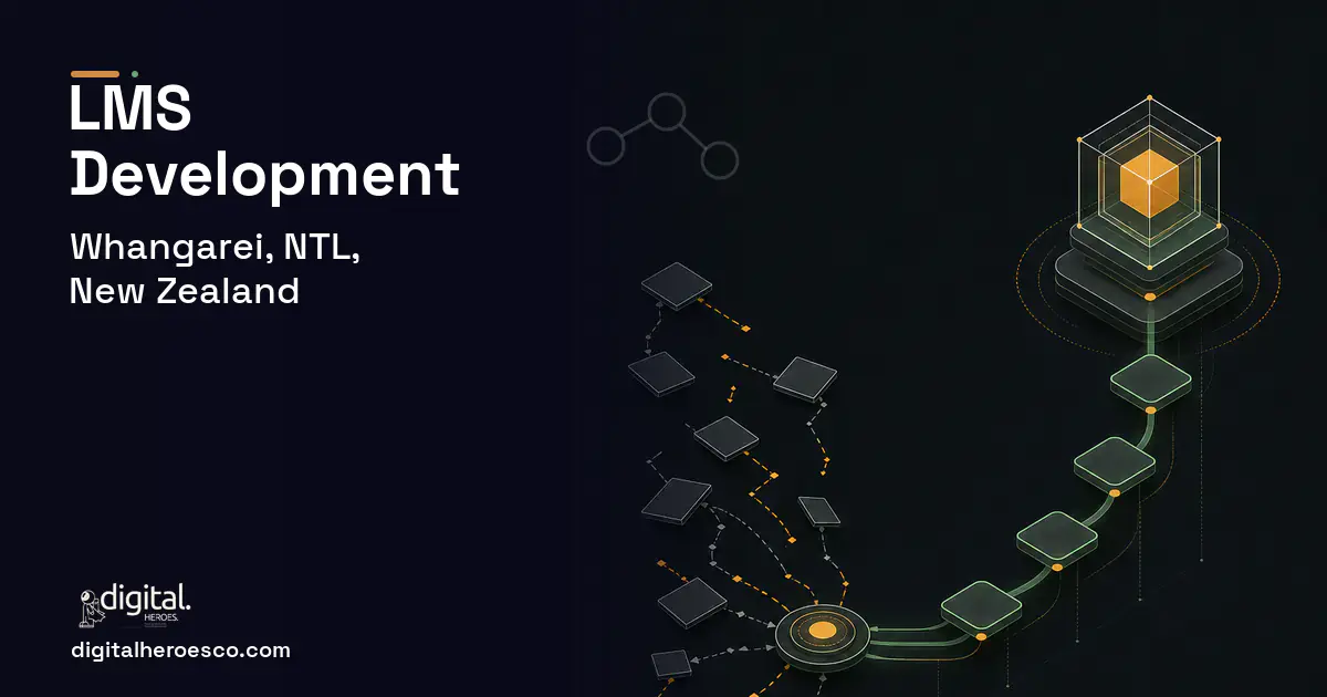 LMS Development workflow illustration for Whangarei, NTL, New Zealand.