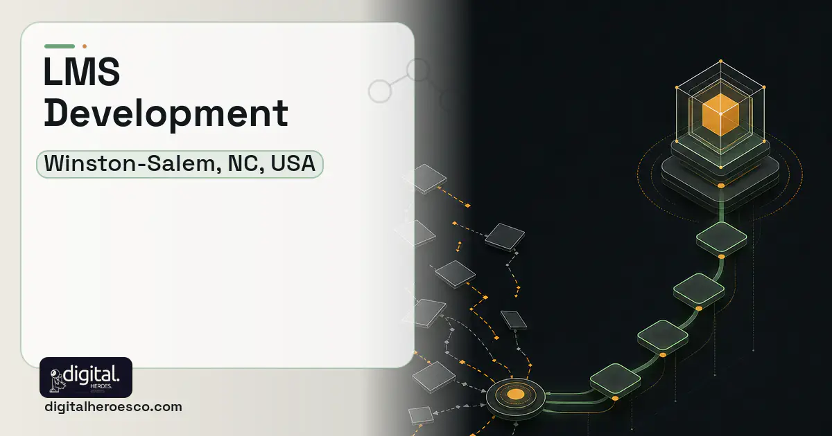 LMS Development workflow illustration for Winston-Salem, NC, USA.