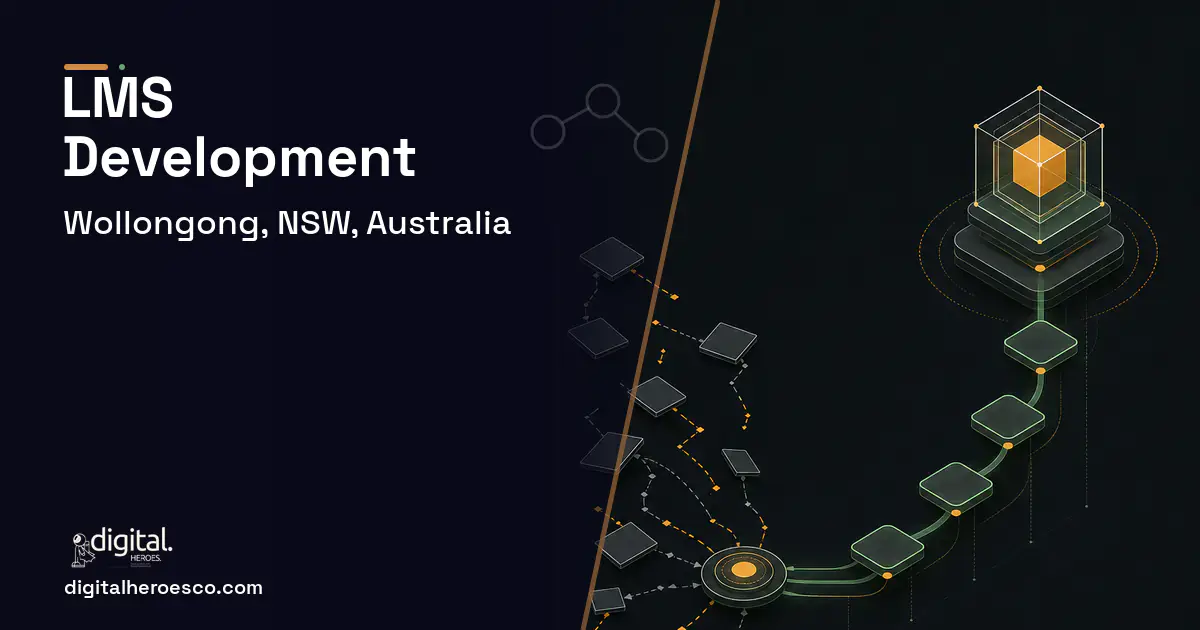 LMS Development workflow illustration for Wollongong, NSW, Australia.