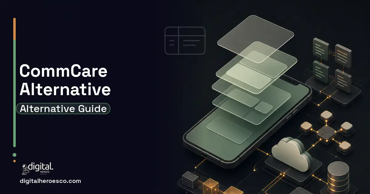 Mobile App Development product interface illustration for Commcare Alternative.