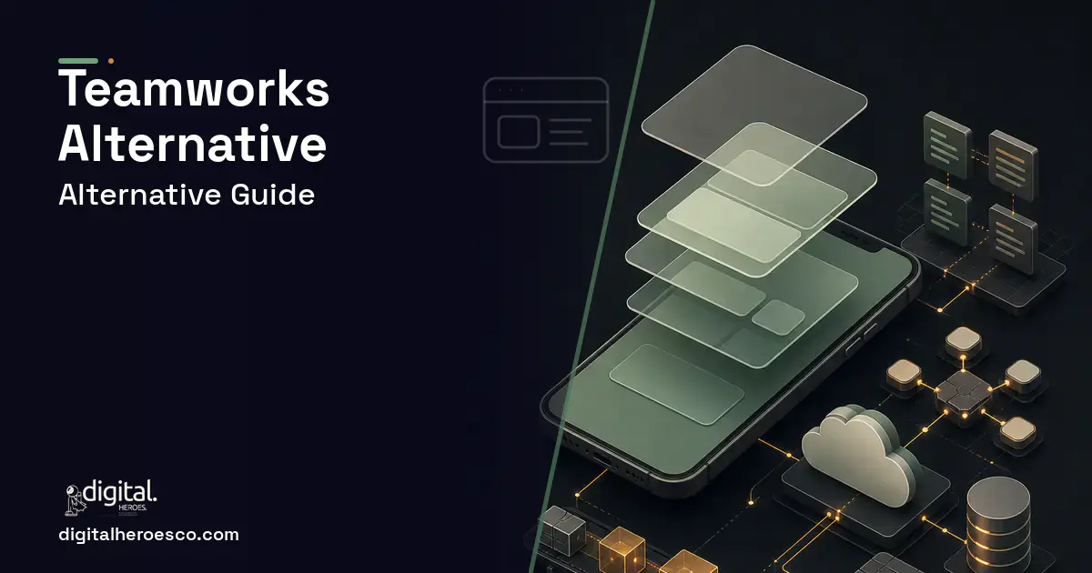 Mobile App Development product interface illustration for Teamworks Alternative.