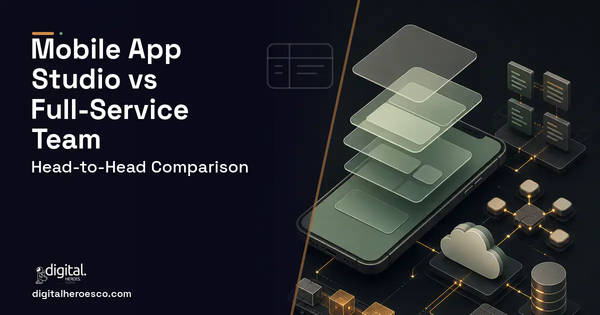 Mobile App Development product interface illustration for Full Service Agency VS Mobile Only Studio.