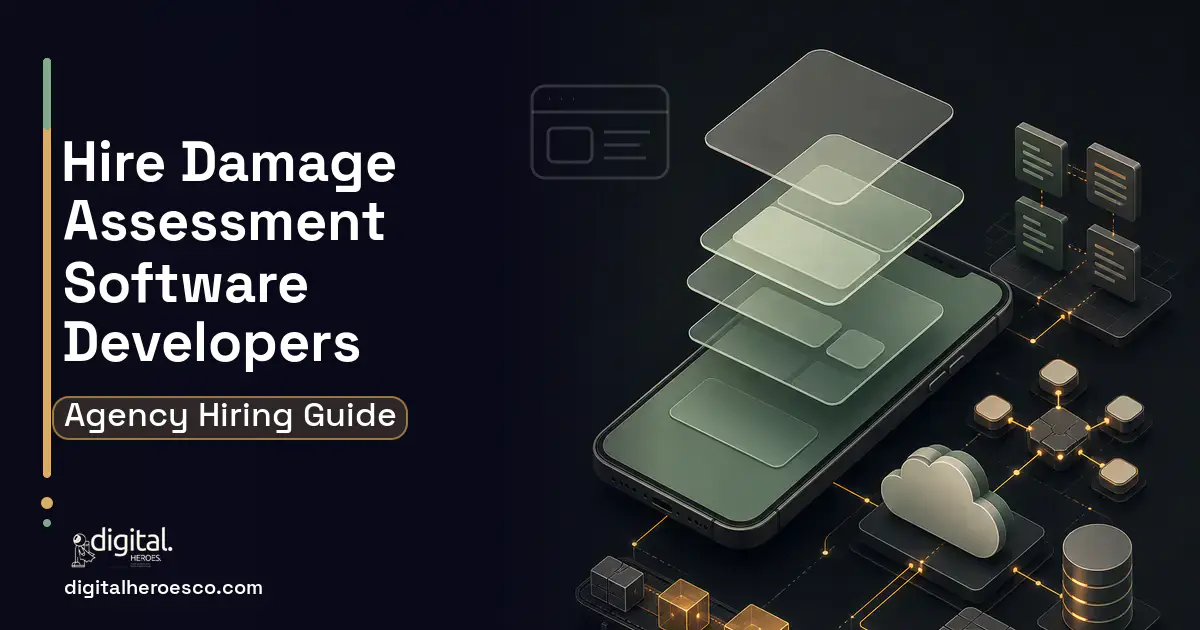 Mobile App Development product interface illustration for Disaster Damage Assessment Software.