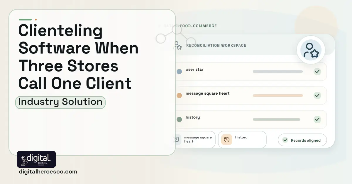 Retail Clienteling software visual showing user star, message square heart, and history.