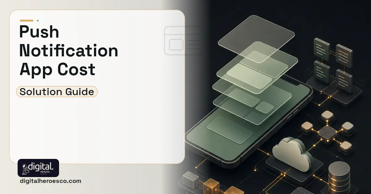 Mobile App Development product interface illustration for Custom App With Push Notifications.