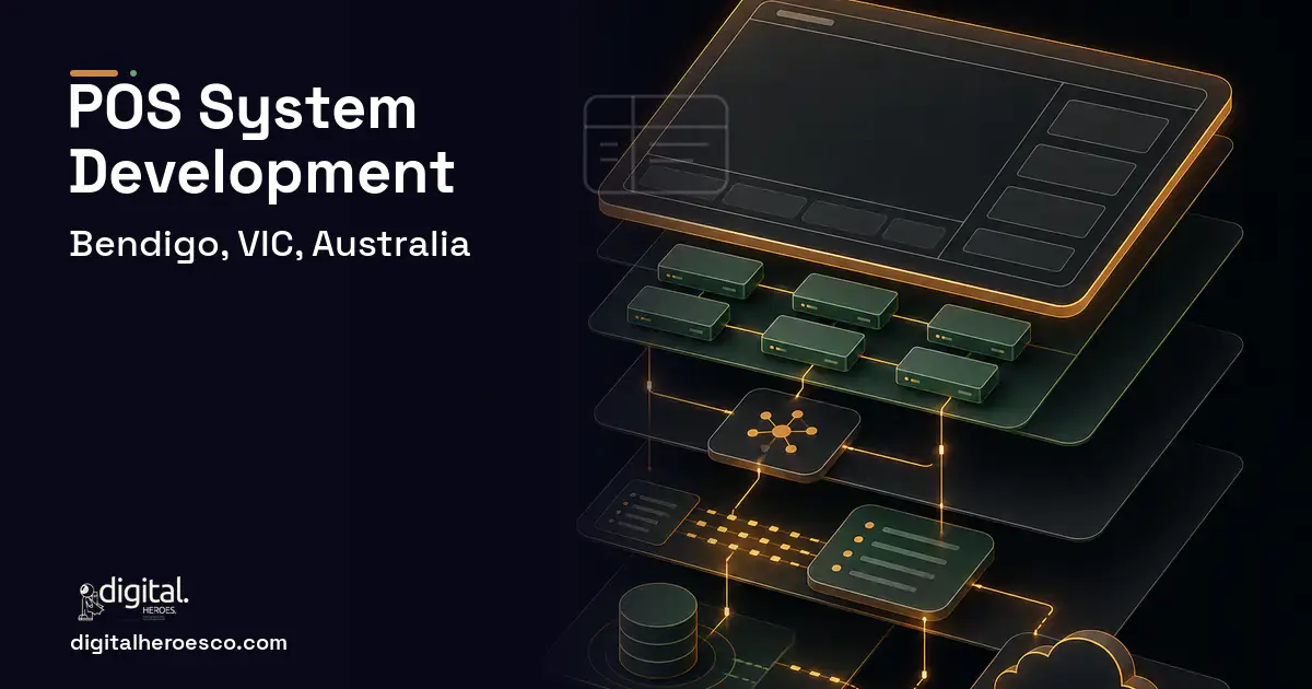 POS System Development product interface illustration for Bendigo, VIC, Australia.