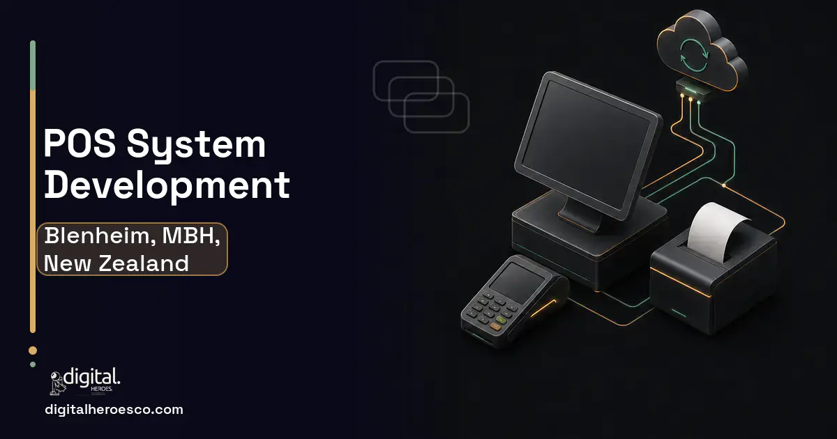 POS System Development software overview illustration for Blenheim, MBH, New Zealand.