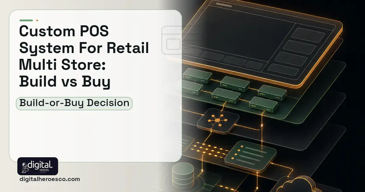 POS System Development product interface illustration for Custom POS System FOR Retail Multi Store Build vs Buy Guide.