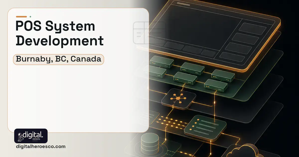 POS System Development product interface illustration for Burnaby, BC, Canada.