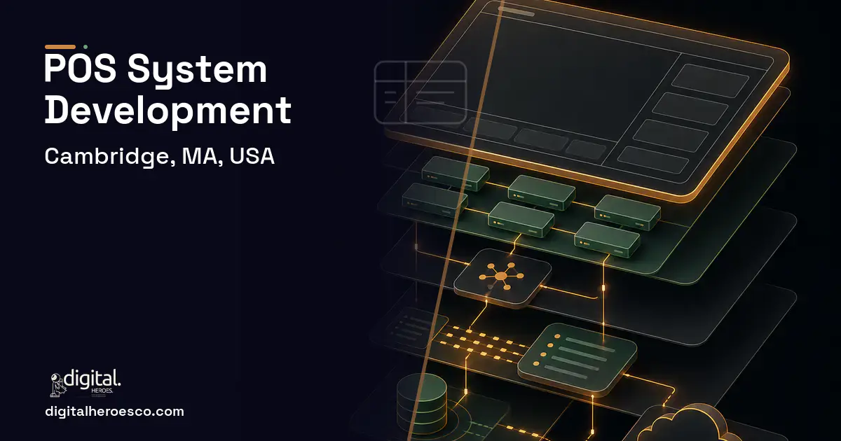 POS System Development product interface illustration for Cambridge, MA, USA.