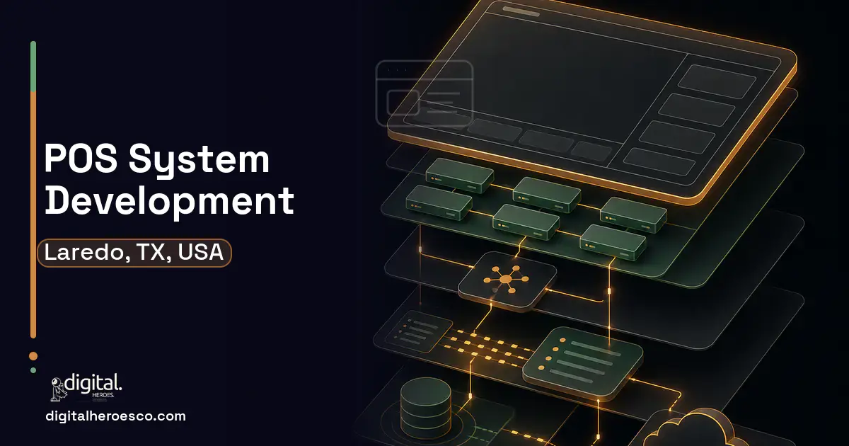 POS System Development product interface illustration for Laredo, TX, USA.
