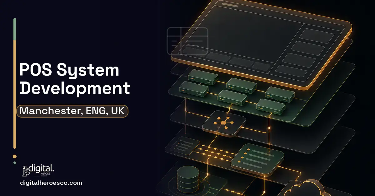 POS System Development product interface illustration for Manchester, ENG, UK.