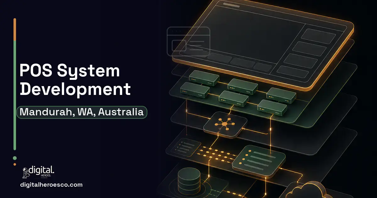 POS System Development product interface illustration for Mandurah, WA, Australia.