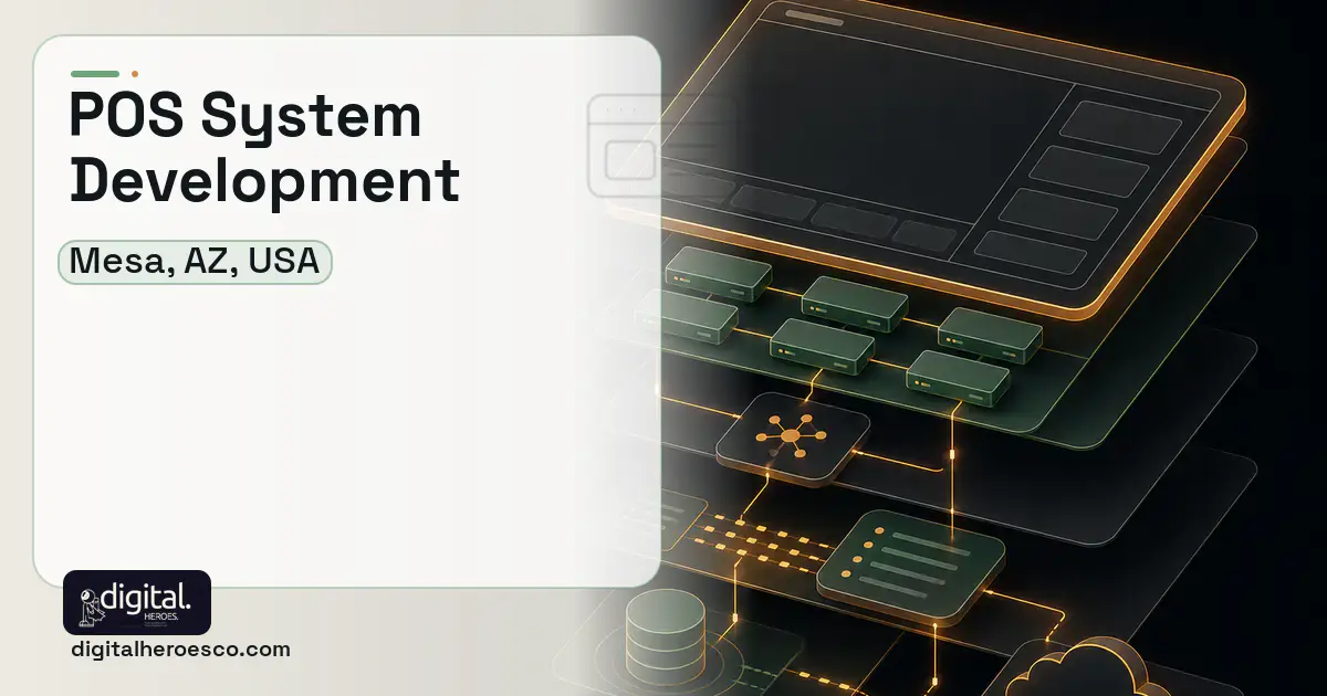 POS System Development product interface illustration for Mesa, AZ, USA.