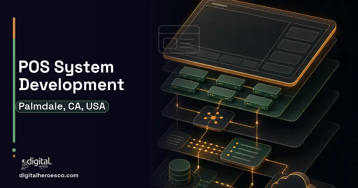 POS System Development product interface illustration for Palmdale, CA, USA.