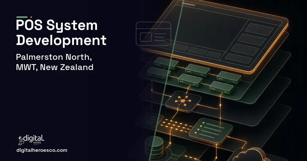 POS System Development product interface illustration for Palmerston North, MWT, New Zealand.