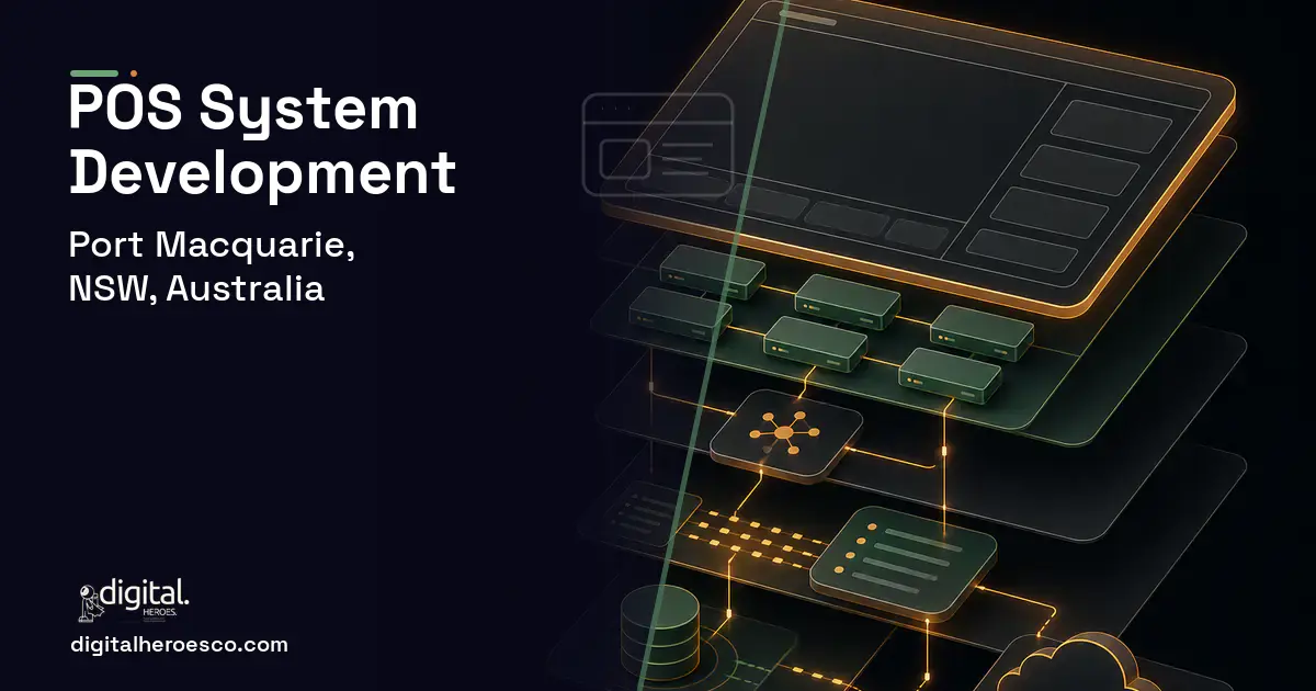 POS System Development product interface illustration for Port Macquarie, NSW, Australia.